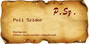 Poli Szidor névjegykártya
